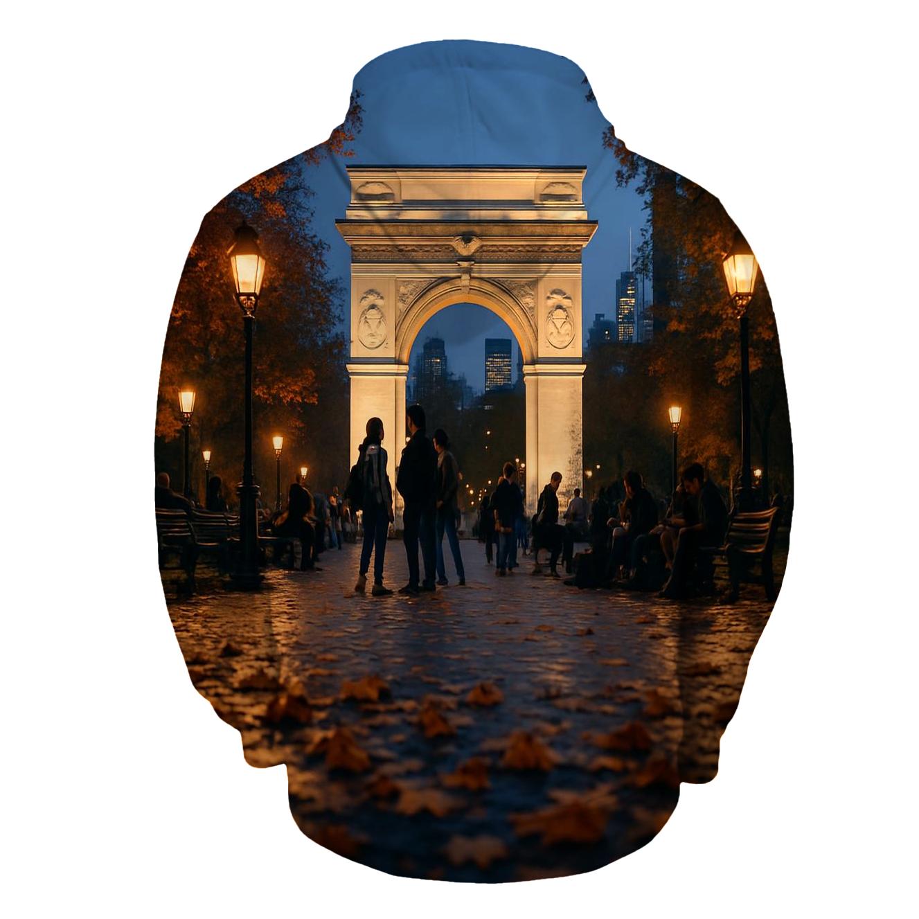 Autumn Twilight From Washington Square zip-up hoodies