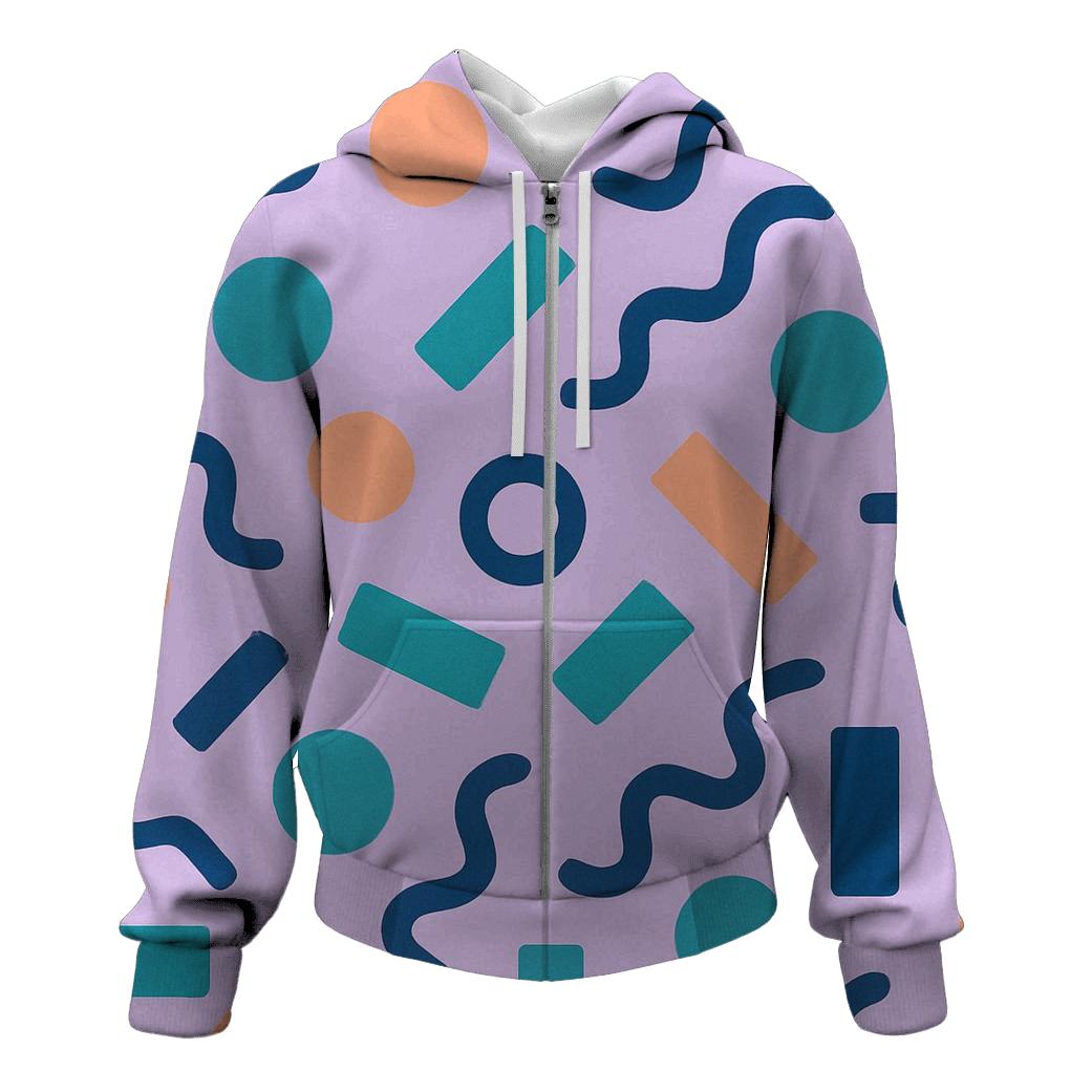 Memphis Sunset Geometry graphic hoodies