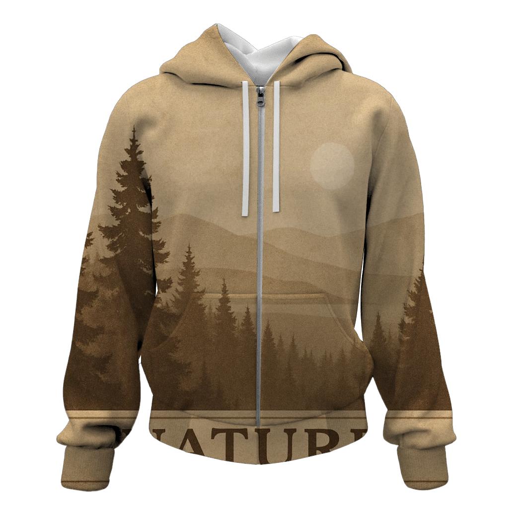 Sepia Forest Landscape heavyweight hoodies