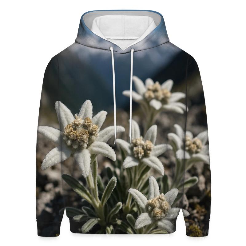 Sunlit Alpine Edelweiss Cluster lightweight hoodies