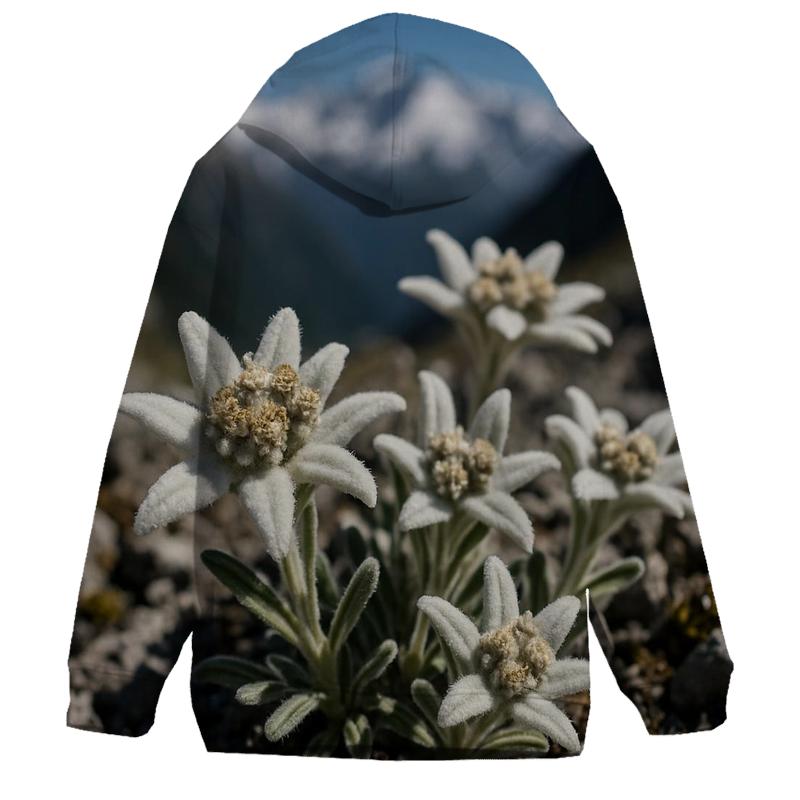 Sunlit Alpine Edelweiss Cluster lightweight hoodies