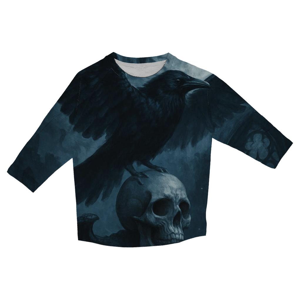 Raven Of The Cindered Moon stylish quarter sleeve tops