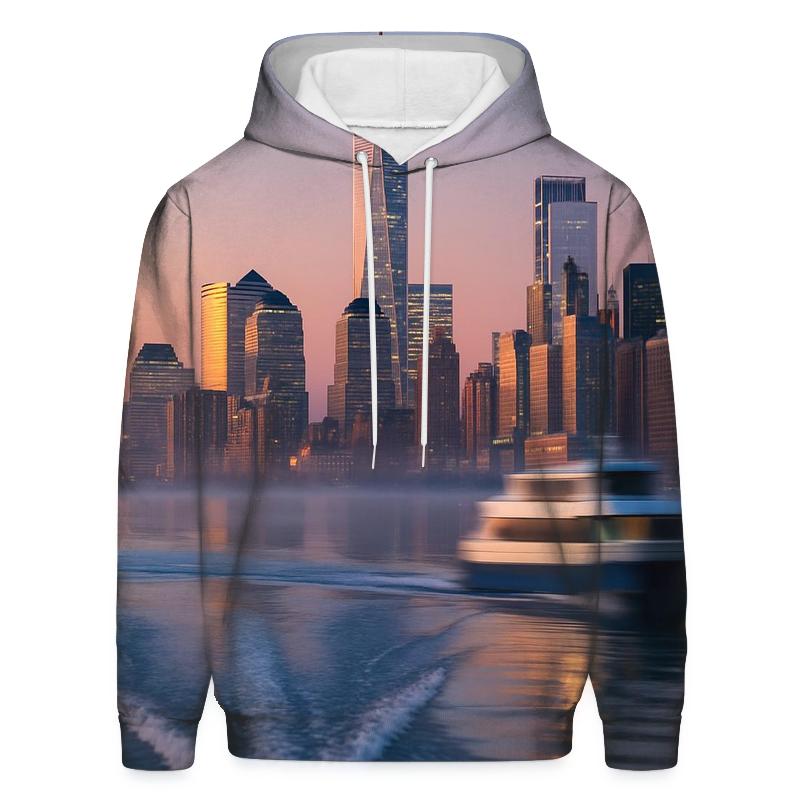 Early Morning Hudson Reflection graphic hoodies