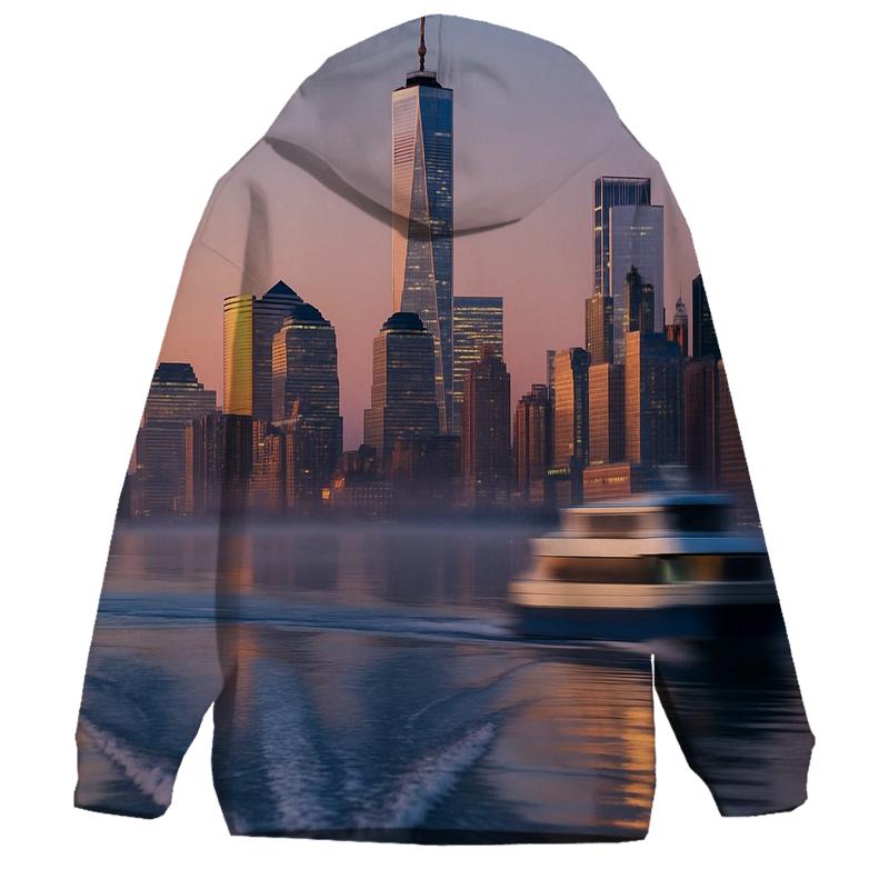 Early Morning Hudson Reflection graphic hoodies