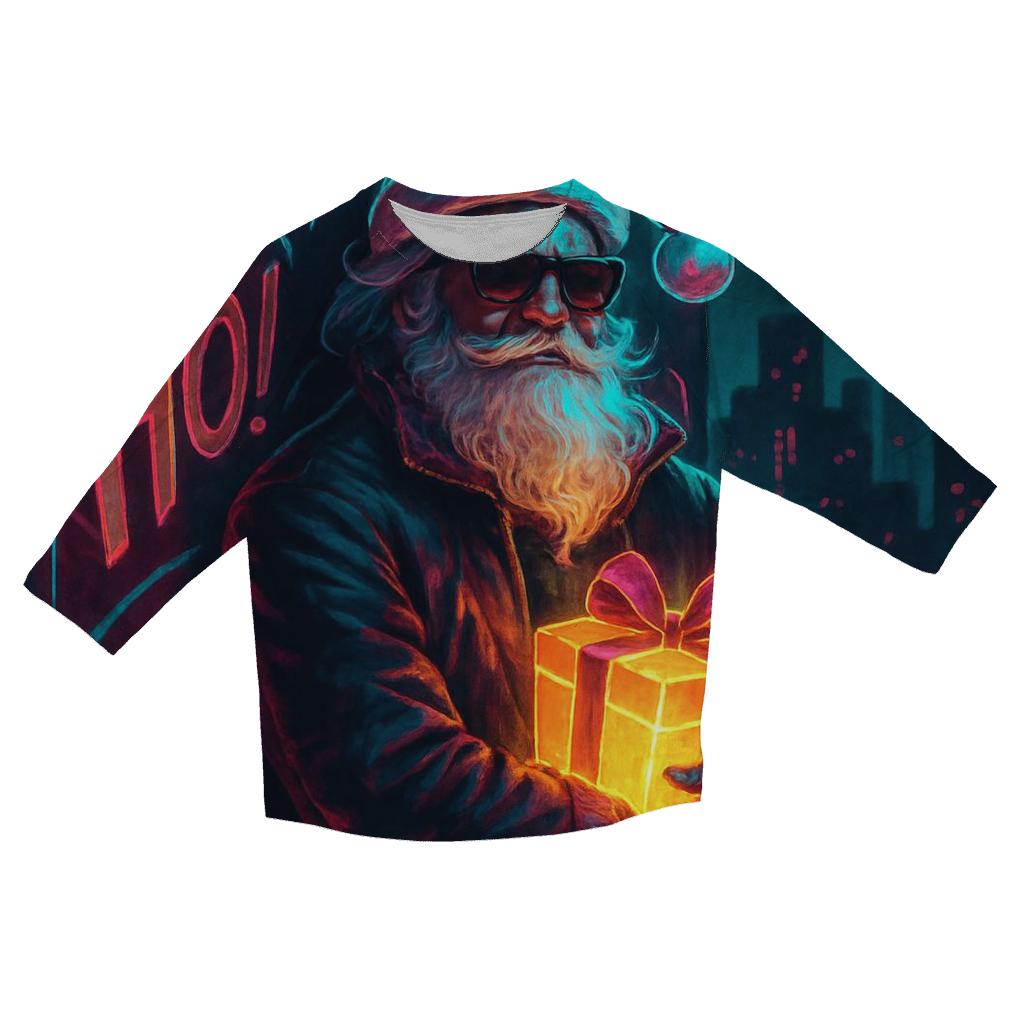 Neon Streetwear Santa casual three quarter sleeve shirts