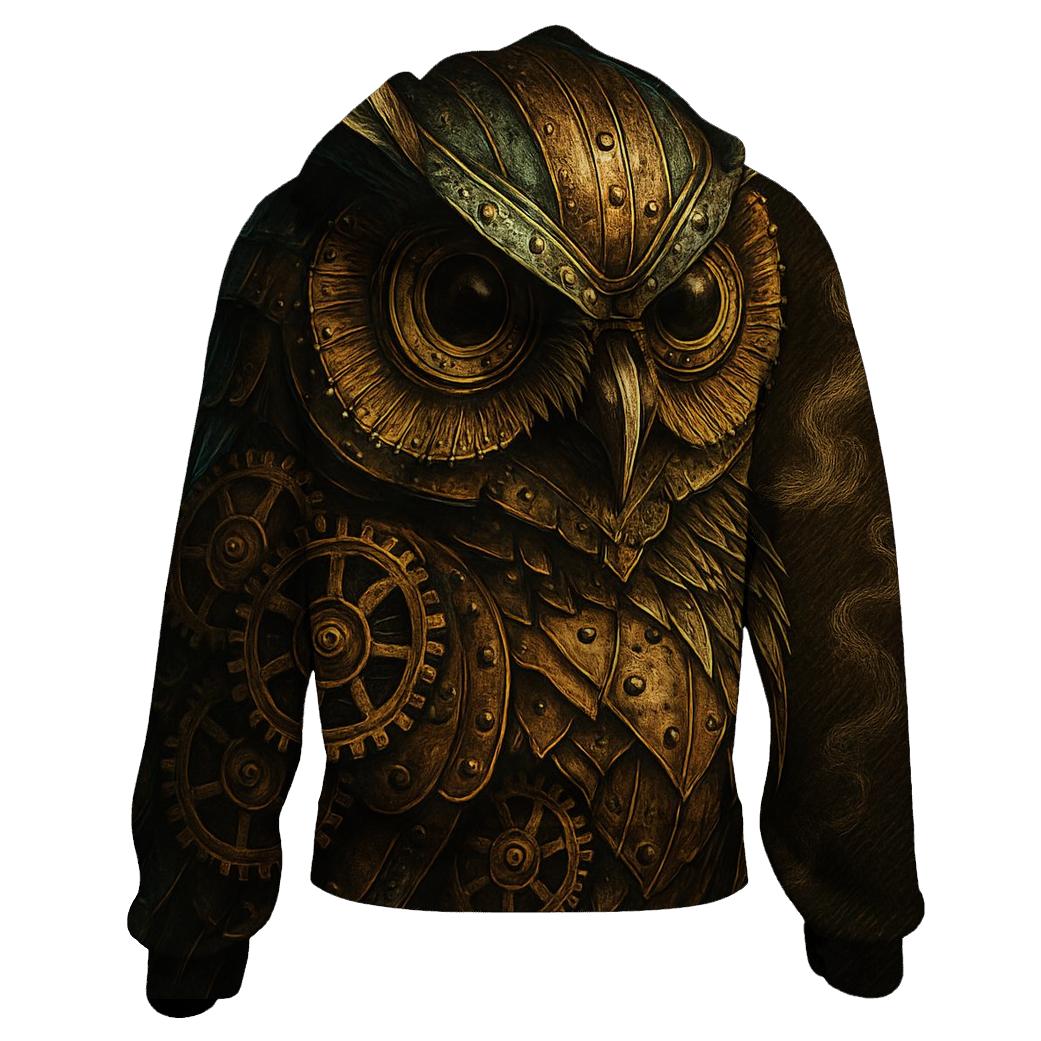 Steampunk Mechanical Owl printed hoodies