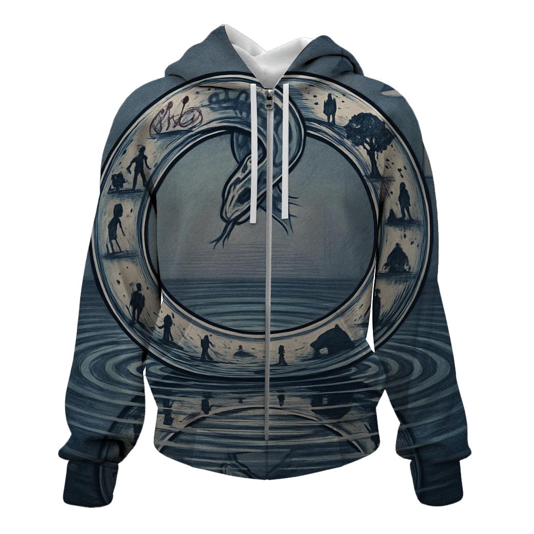 Mirror Of Echoes Ouroboros embroidered hoodies