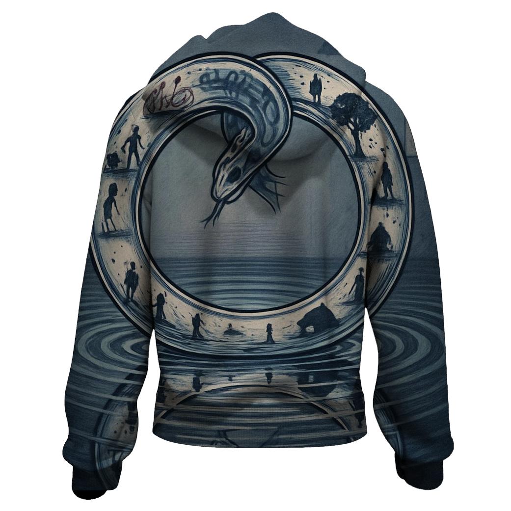 Mirror Of Echoes Ouroboros embroidered hoodies