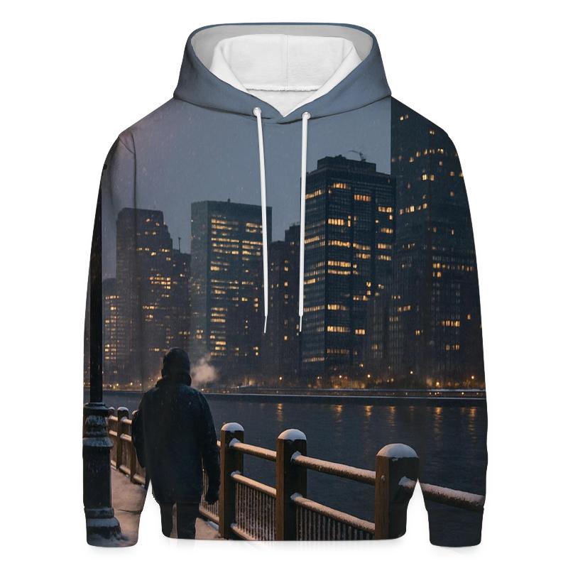 Winter Twilight At Roosevelt Island pullover hoodies