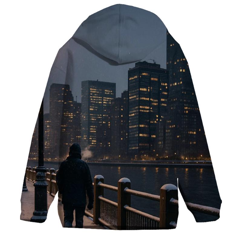 Winter Twilight At Roosevelt Island pullover hoodies