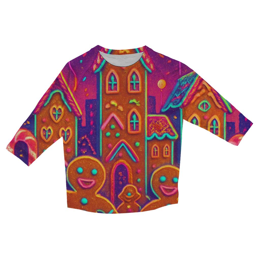 Gingerbread City Parade designer 3/4 sleeve blouses