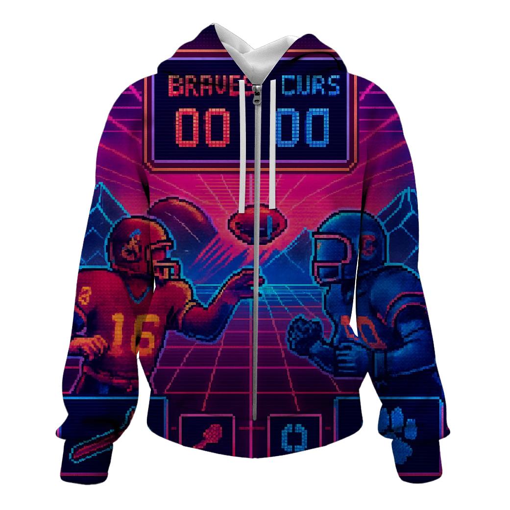 Retro Neon Playbook Duel designer hoodies
