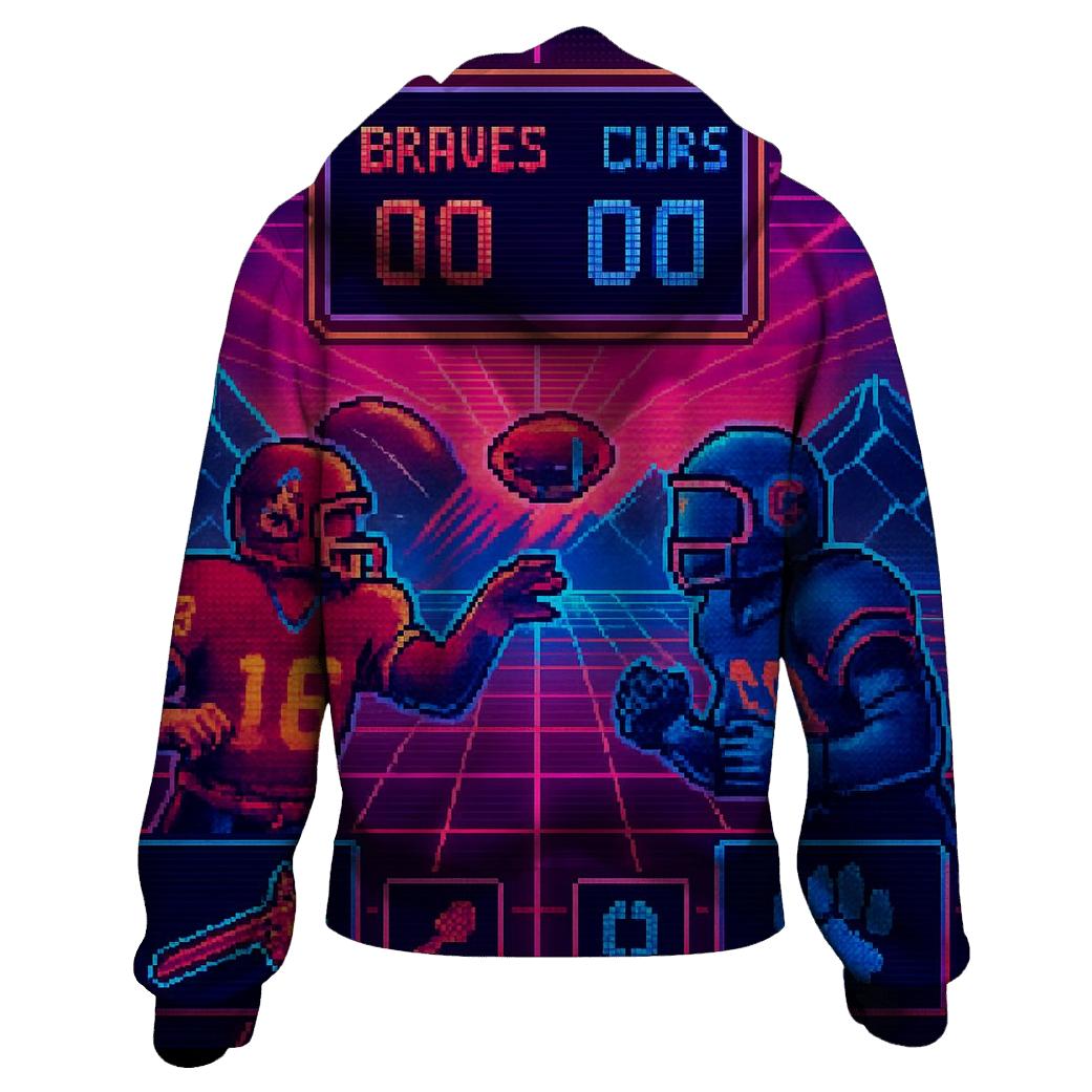 Retro Neon Playbook Duel designer hoodies