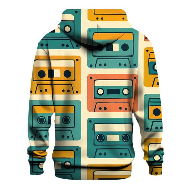 Cassette Collage Pattern embroidered hoodies