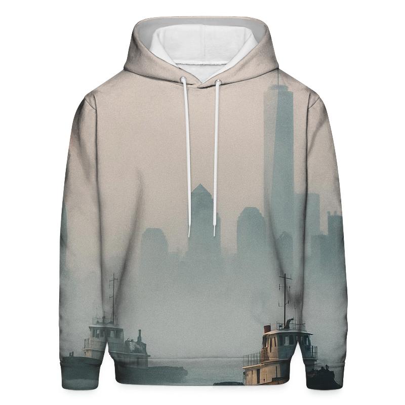 Harbor Fog At Dawn lightweight hoodies