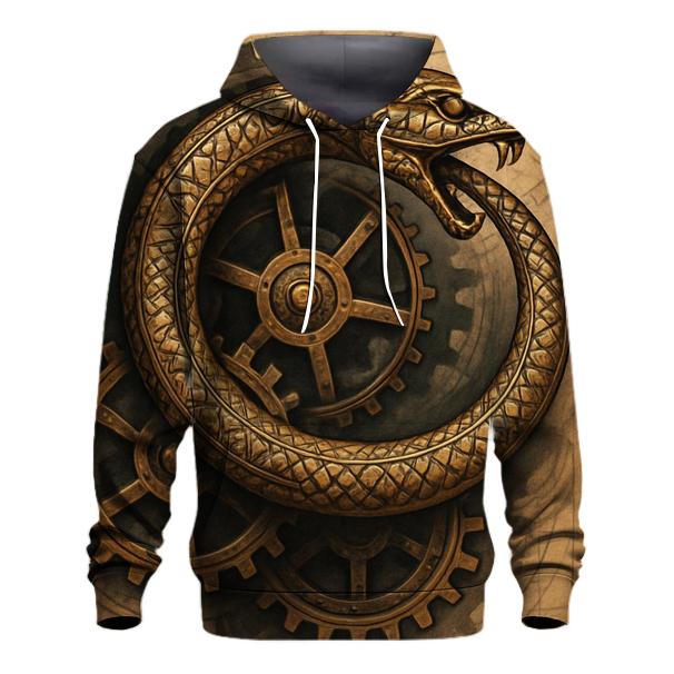 Clockwork Ouroboros Mechanism embroidered hoodies