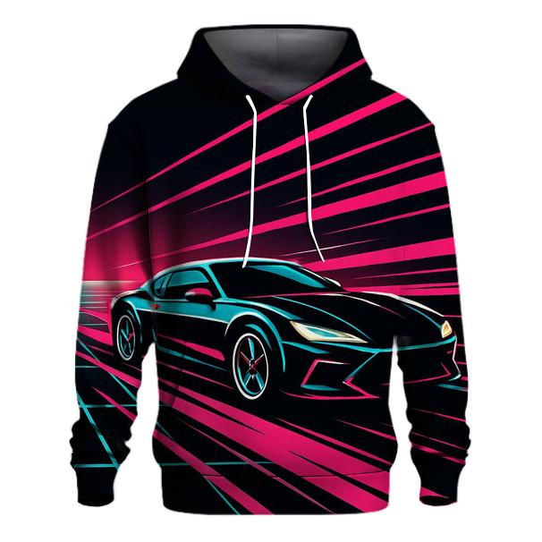 Neon Grid Racer printed hoodies