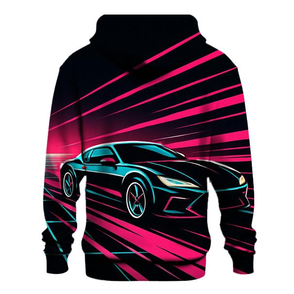 Neon Grid Racer printed hoodies