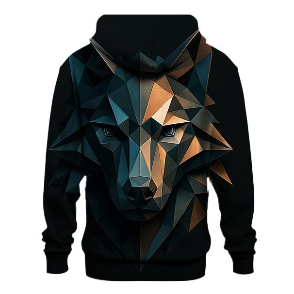 Abstract Geometric Wolf graphic hoodies