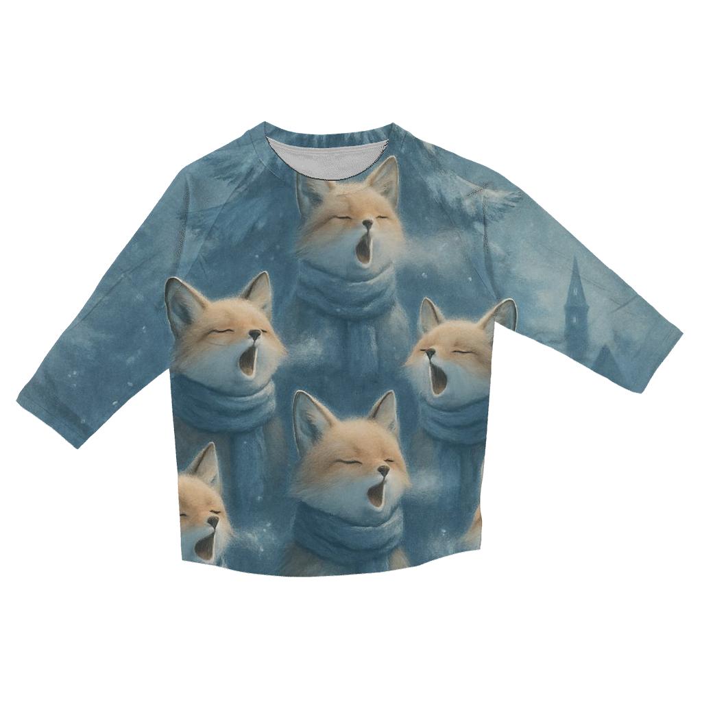 Starlit Caroling Foxes cotton quarter sleeve shirts