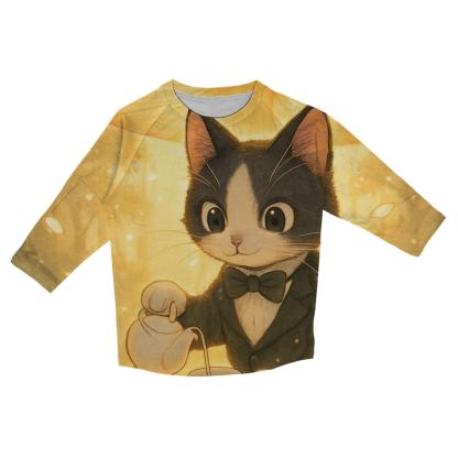 Tea Party Tuxedo designer 3/4 sleeve blouses