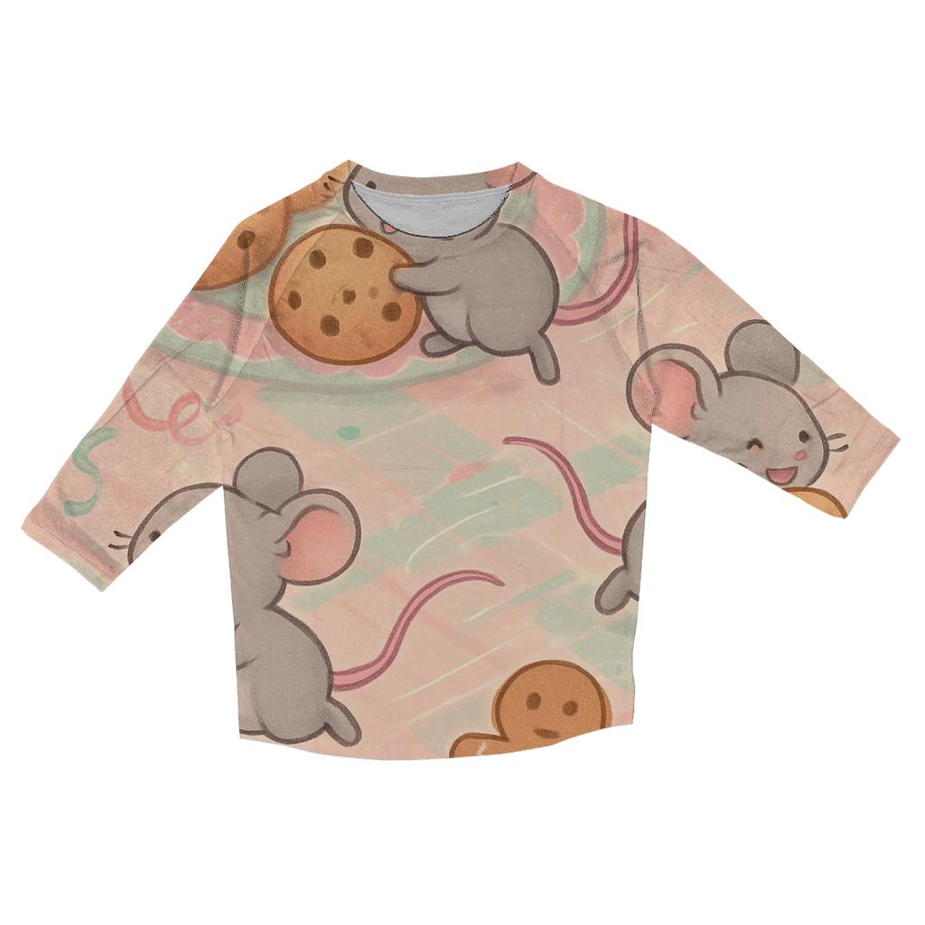 Holiday Cookie Heist printed three quarter sleeve shirts