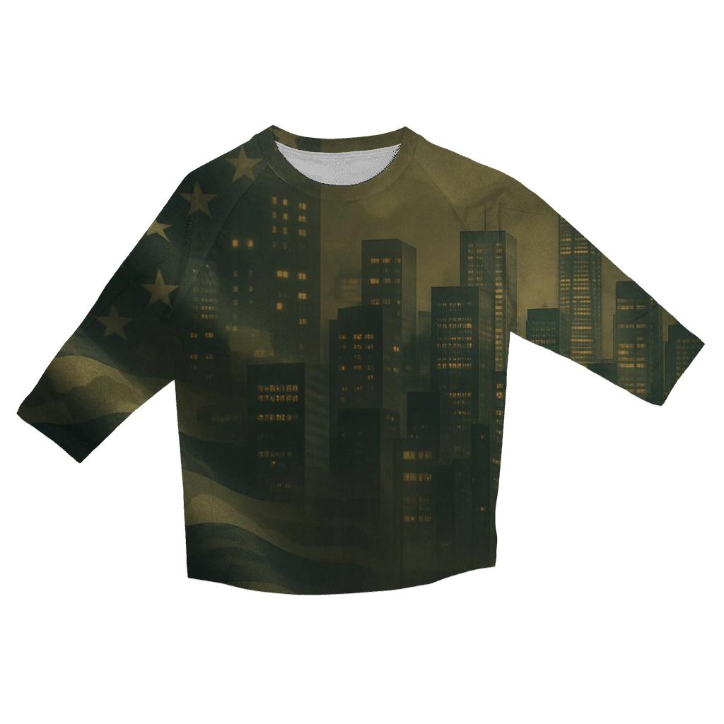Camouflage Skyline Fusion trendy 3/4 sleeve tops