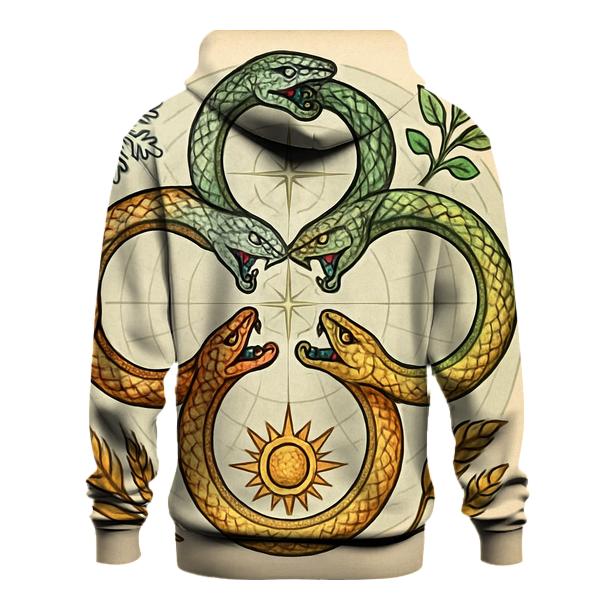 Clock Of Seasons Ouroboros zip-up hoodies