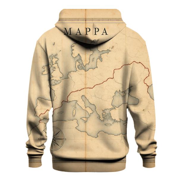 Weathered Travel Map lightweight hoodies