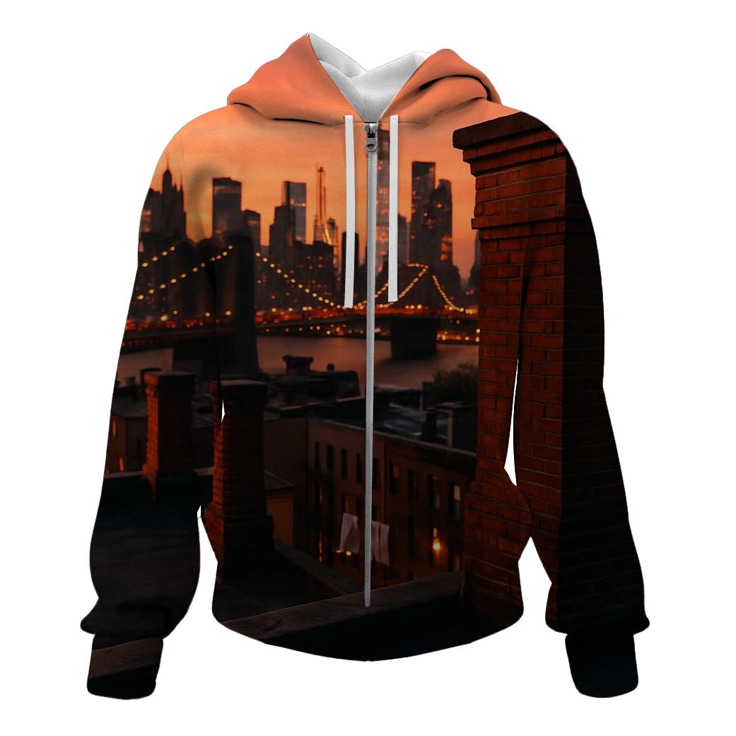 Sunset From Brooklyn Brownstone Roof hoodie styles