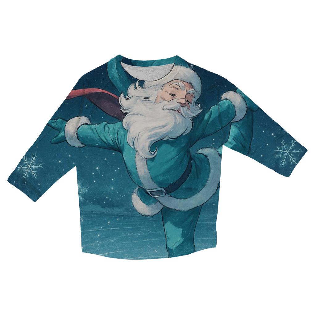 Frostbound Skate Santa fashion 3/4 sleeve shirts