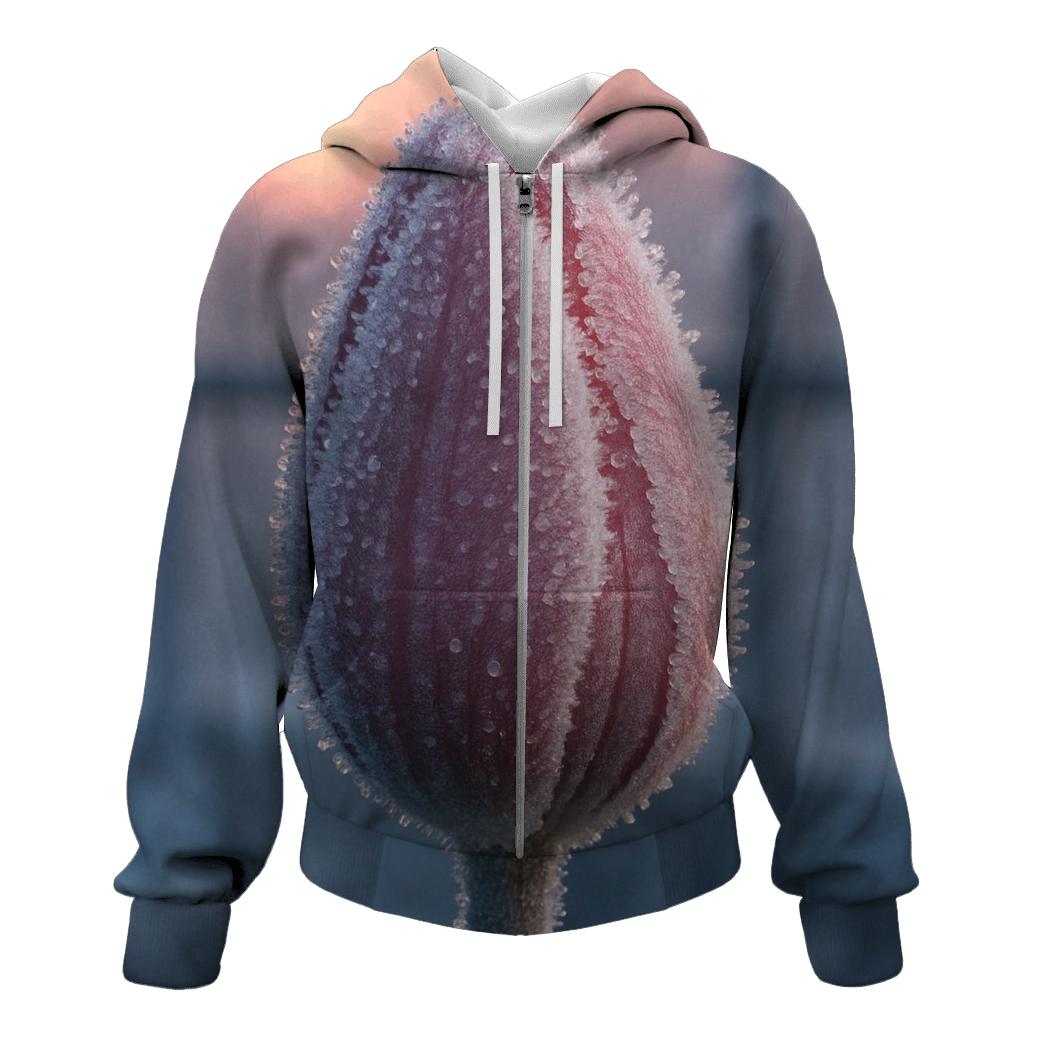 Frozen Tulip Close Study At Sunrise designer hoodies