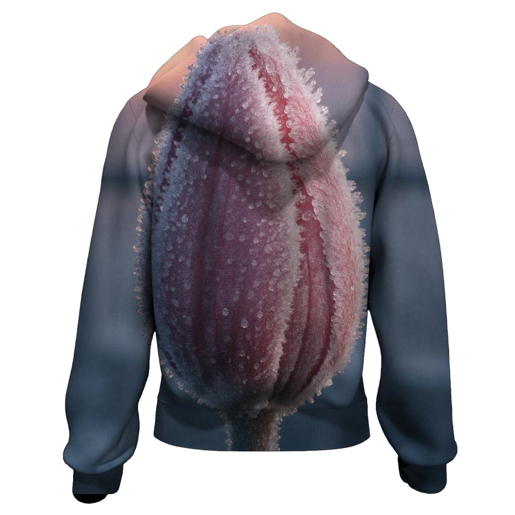 Frozen Tulip Close Study At Sunrise designer hoodies