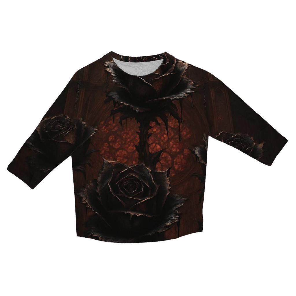 Cathedral Of The Iron Roses printed three quarter sleeve shirts