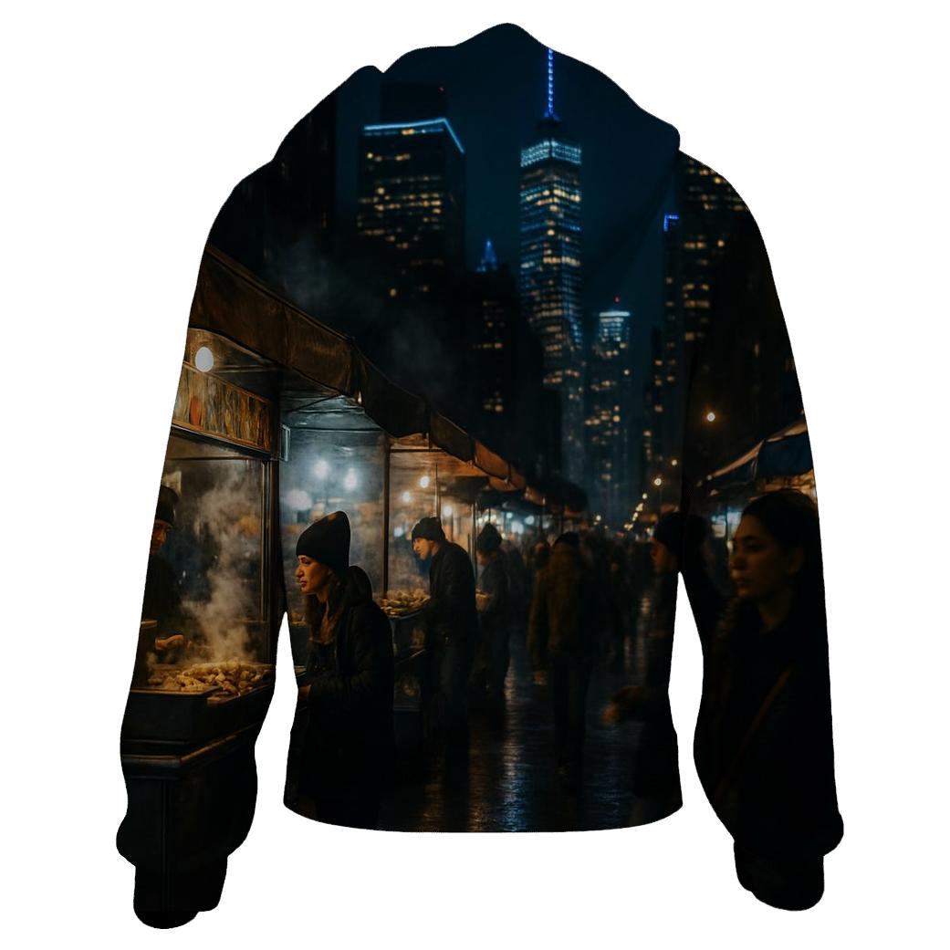 Night Market Skyline Contrast custom hoodies