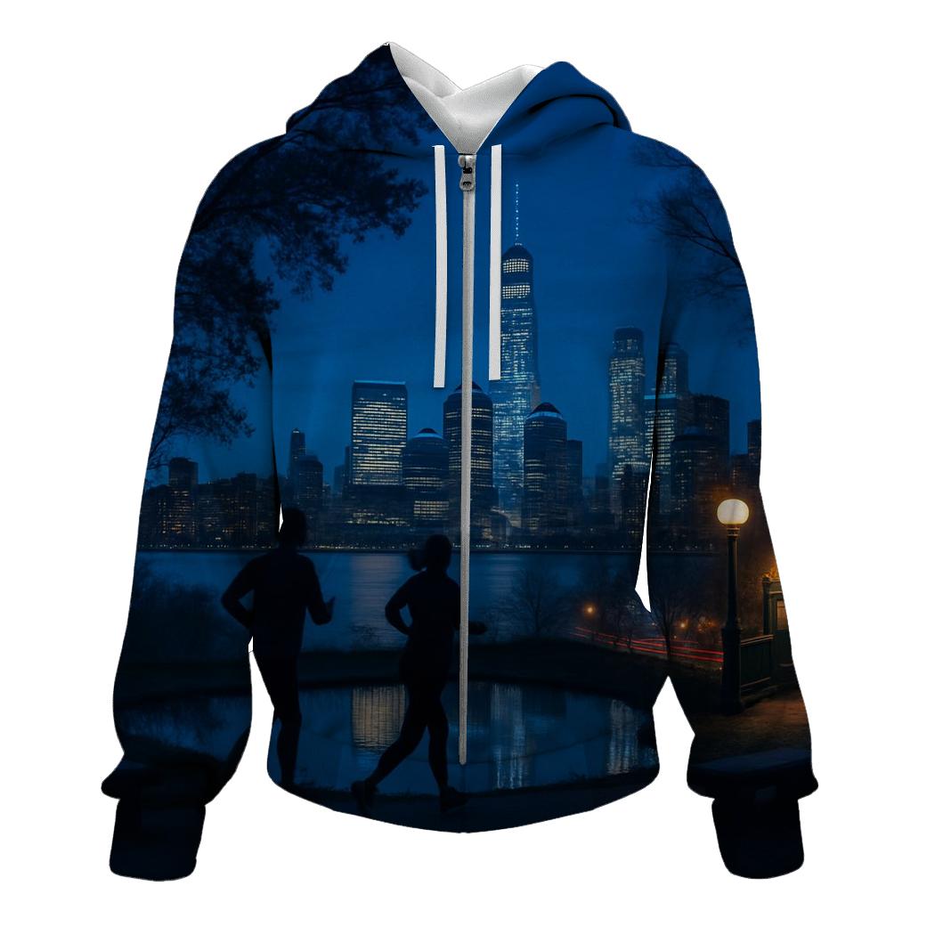 Central Park Overlook At Blue Hour lightweight hoodies