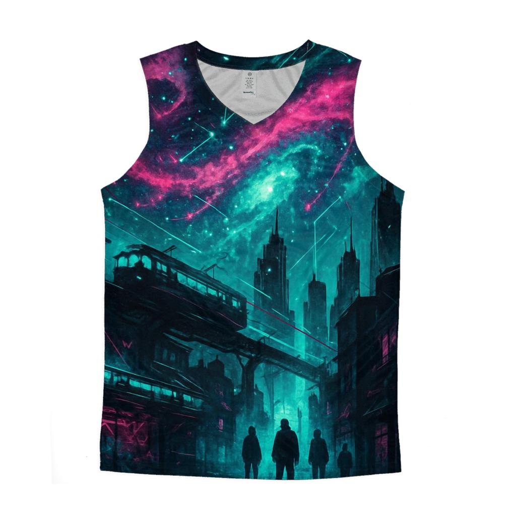Starlight Graffiti Skyline casual summer tank tops