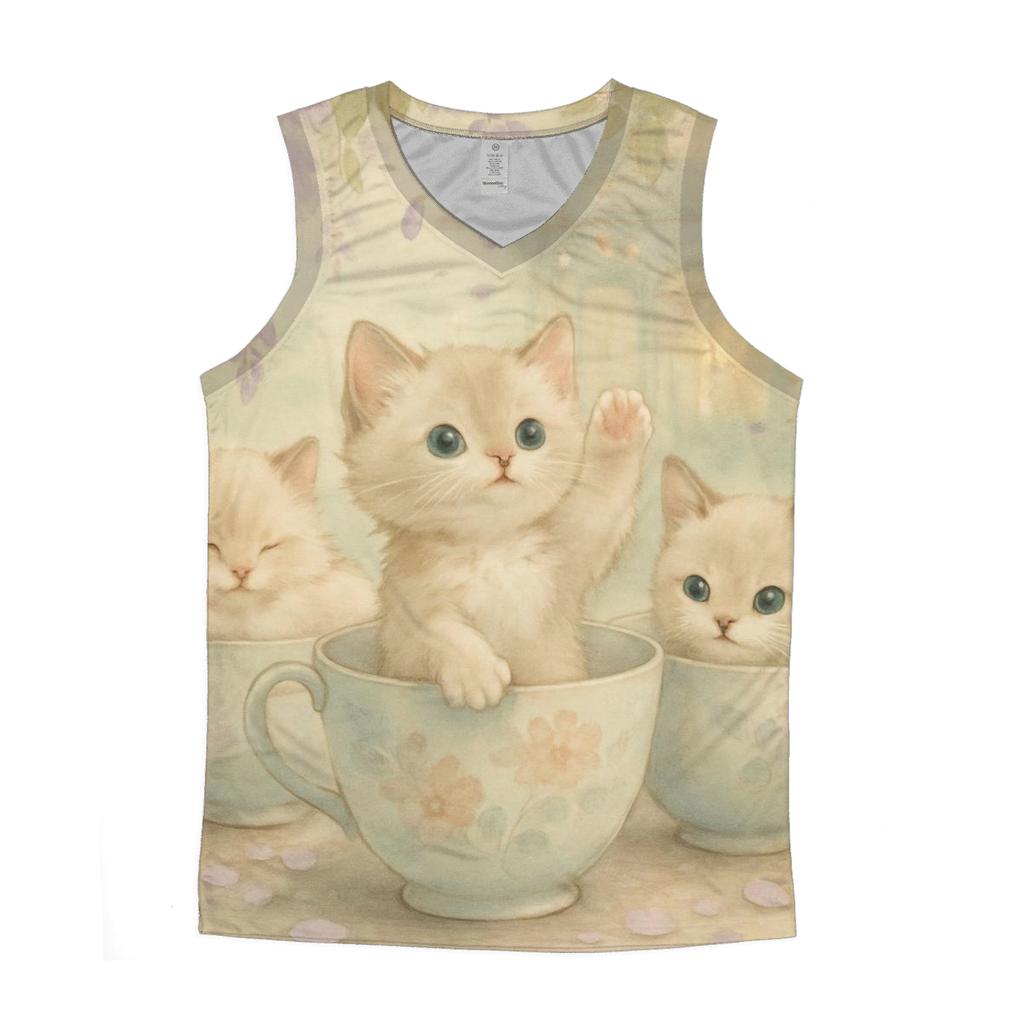 Botanical Tea House Kittens stylish racerback tanks
