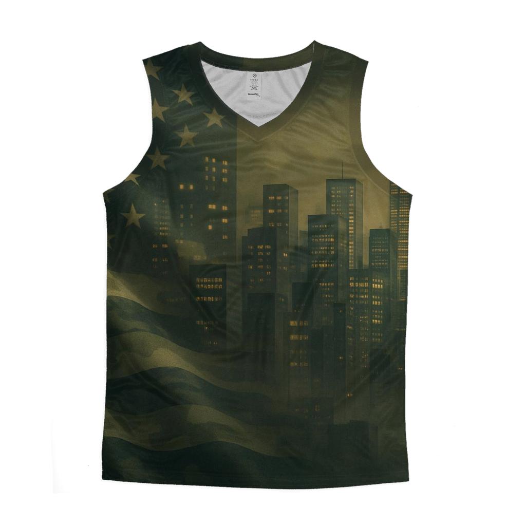 Camouflage Skyline Fusion trendy fitted tank tops