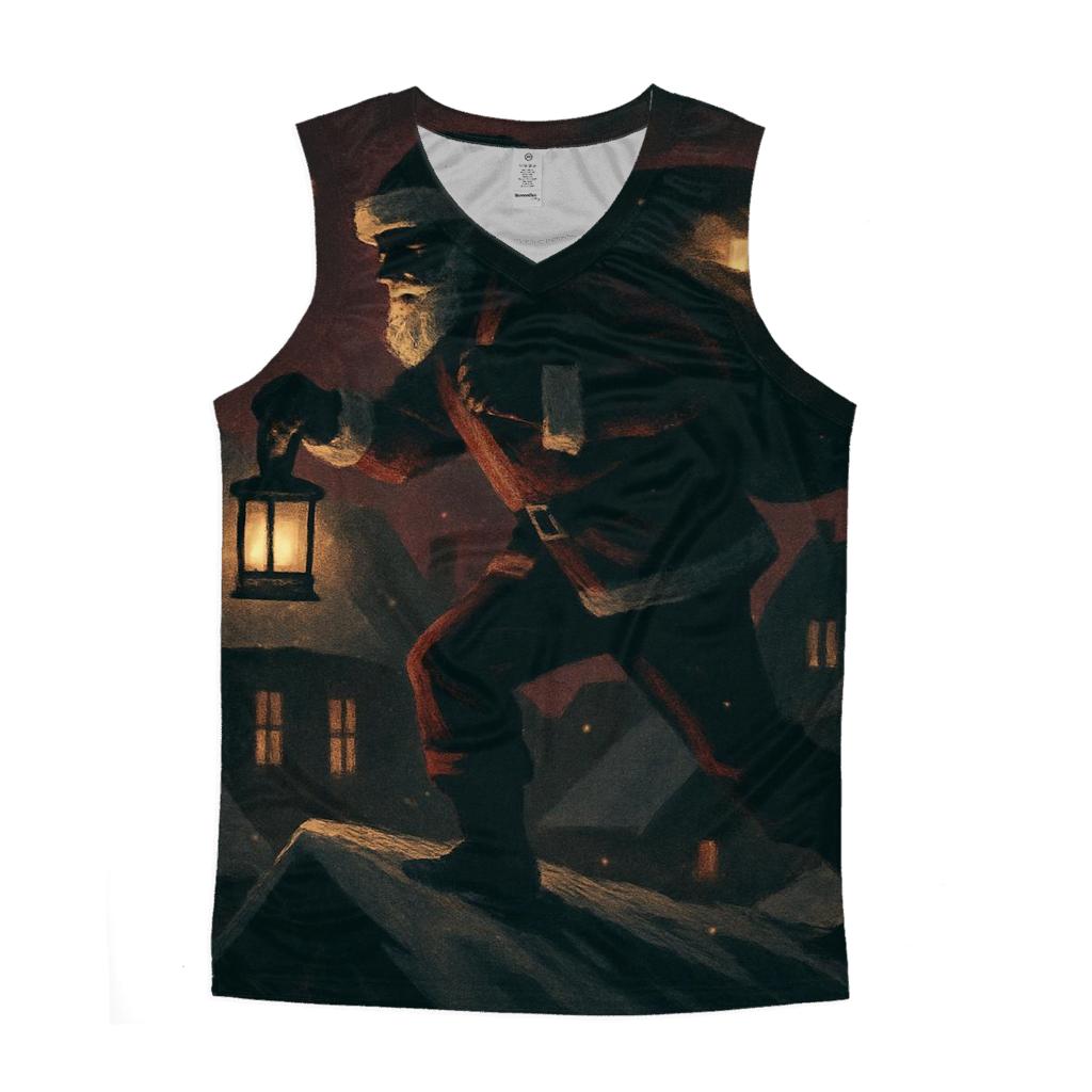 Midnight Parcel Heist Santa casual summer tank tops
