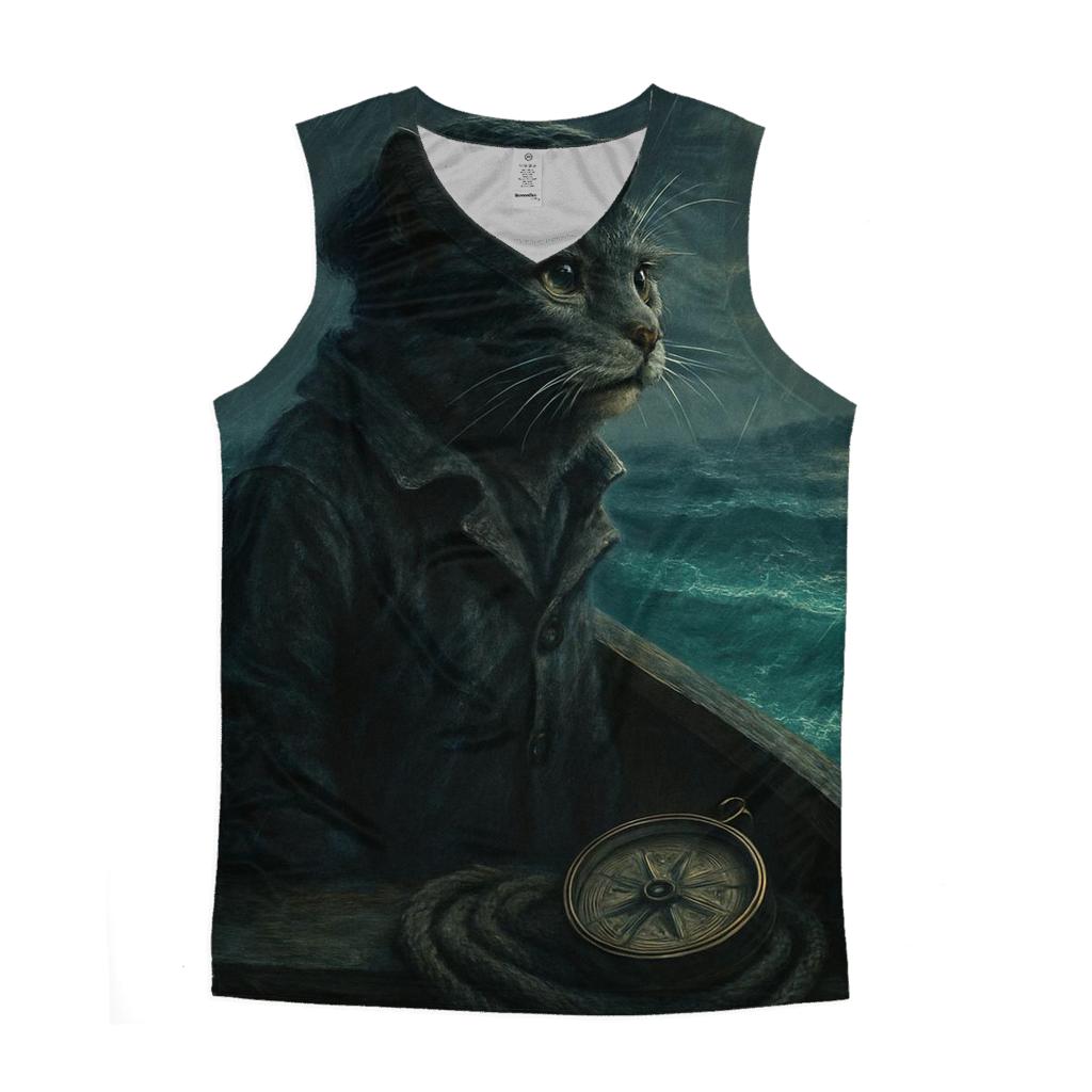 Vintage Sailor Cat casual summer tank tops
