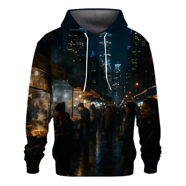 Night Market Skyline Contrast zip-up hoodies