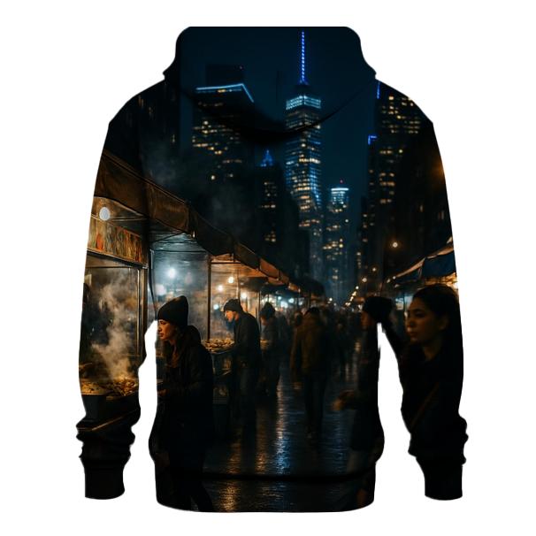 Night Market Skyline Contrast zip-up hoodies