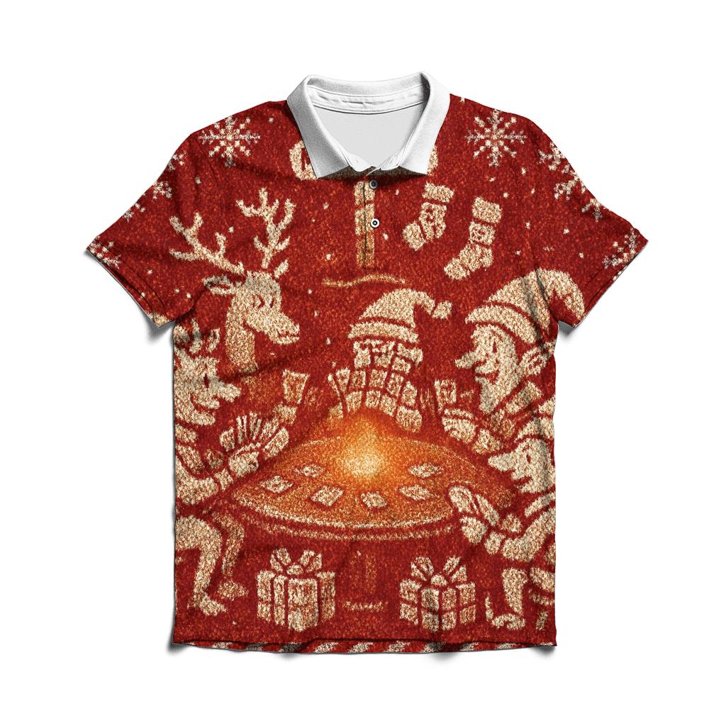 North Pole Knitted Game Night designer slim fit polos