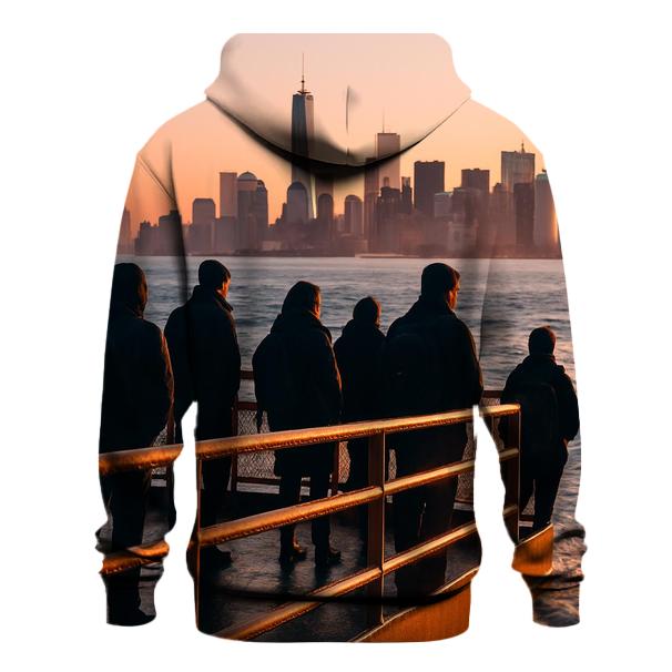 Sunrise From Staten Island Ferry Deck lightweight hoodies