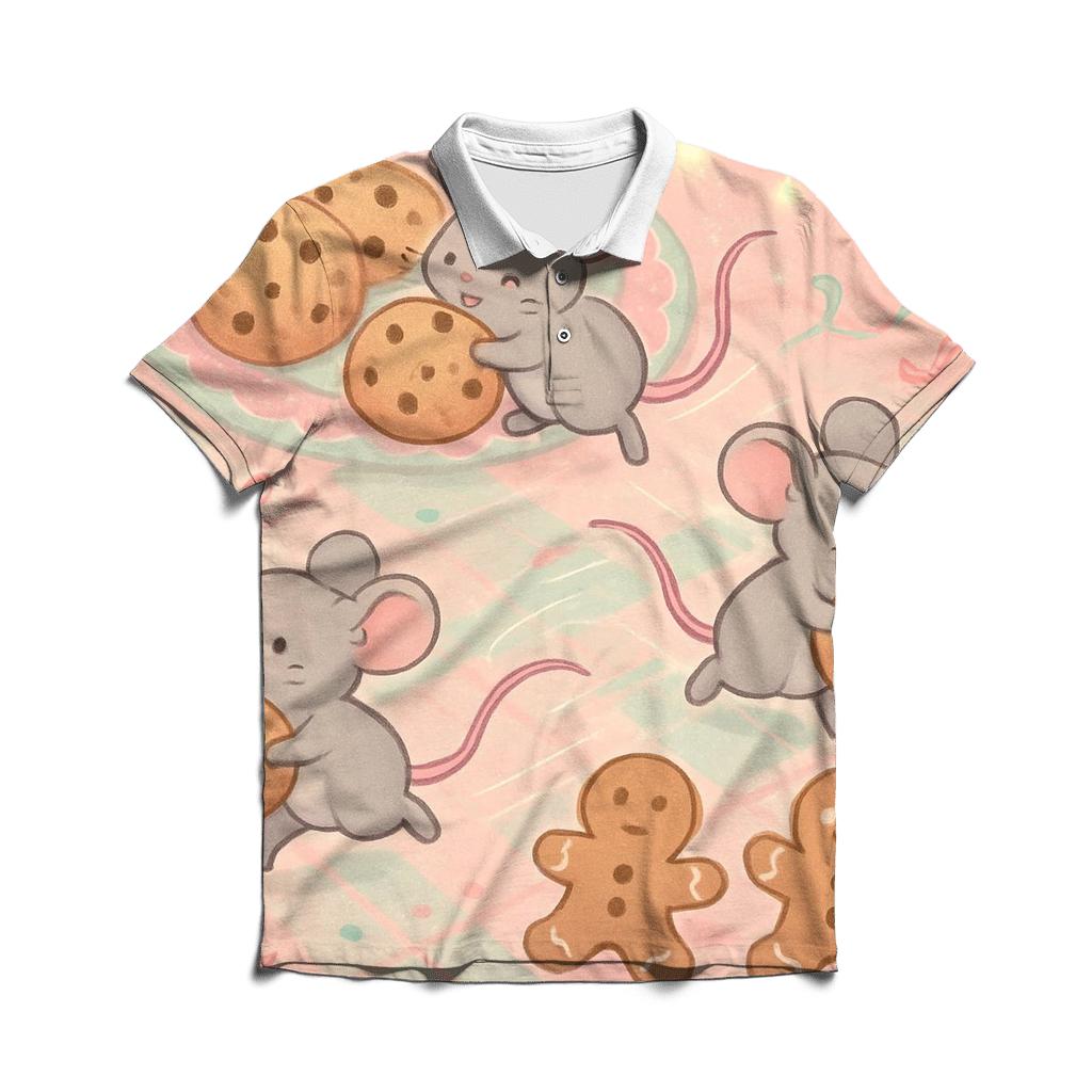 Holiday Cookie Heist premium cotton polo shirts