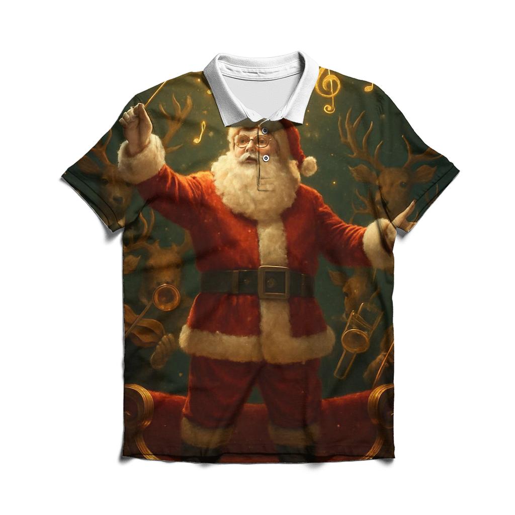 Gilded Reindeer Conductor personalized polo shirts