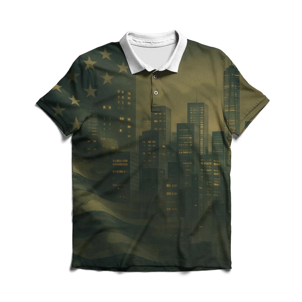 Camouflage Skyline Fusion casual sports polo shirts