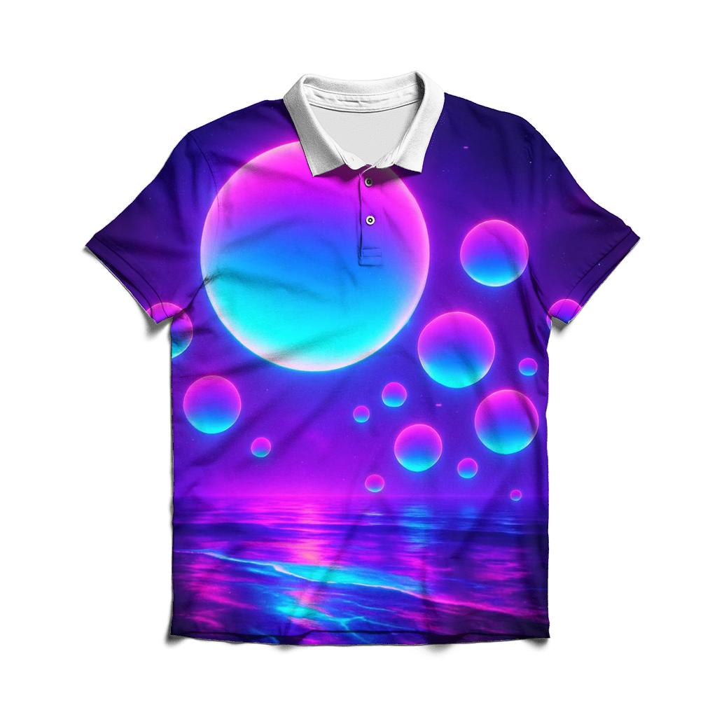 Neon Tide Orb casual sports polo shirts