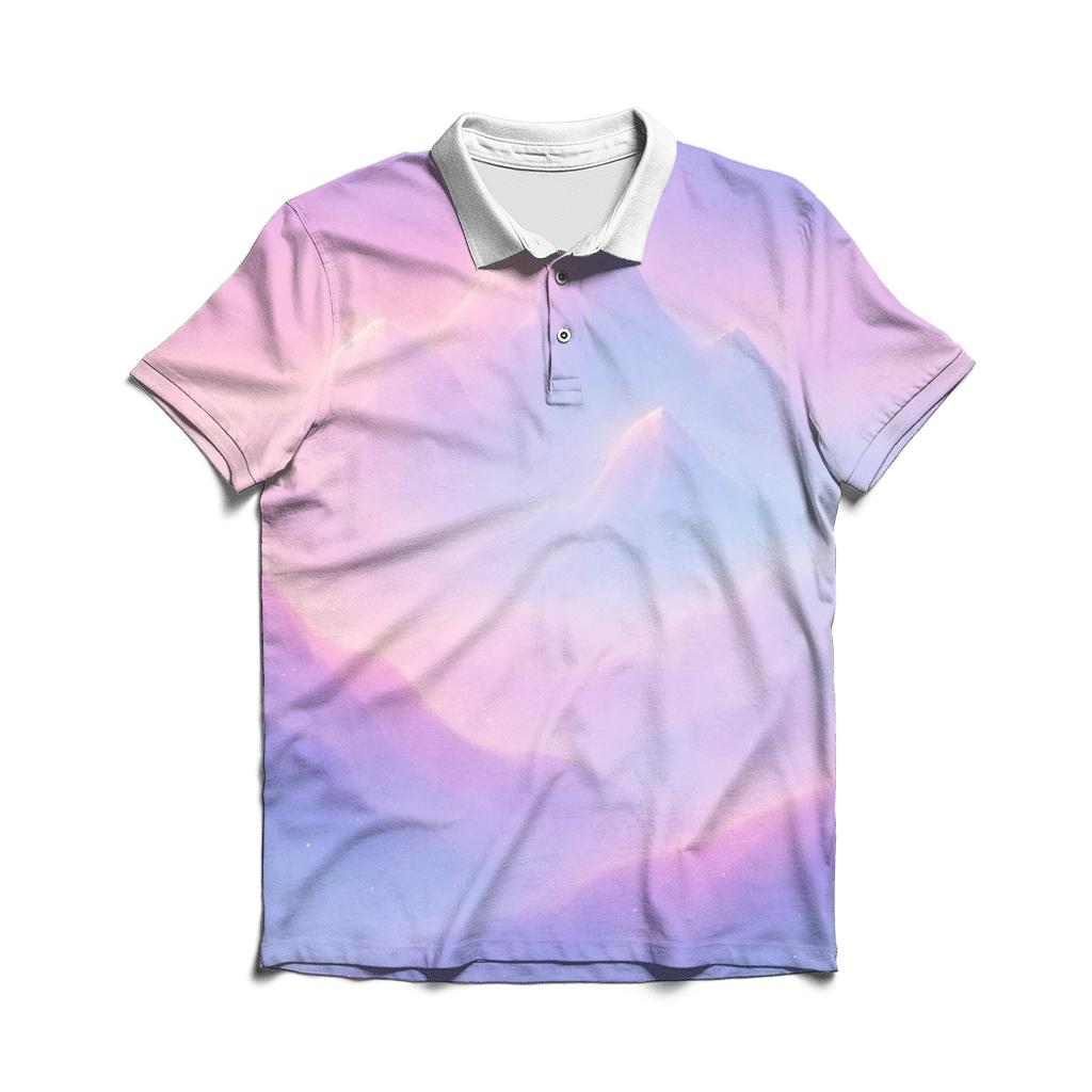 Pastel Vapor Peaks custom polo shirts